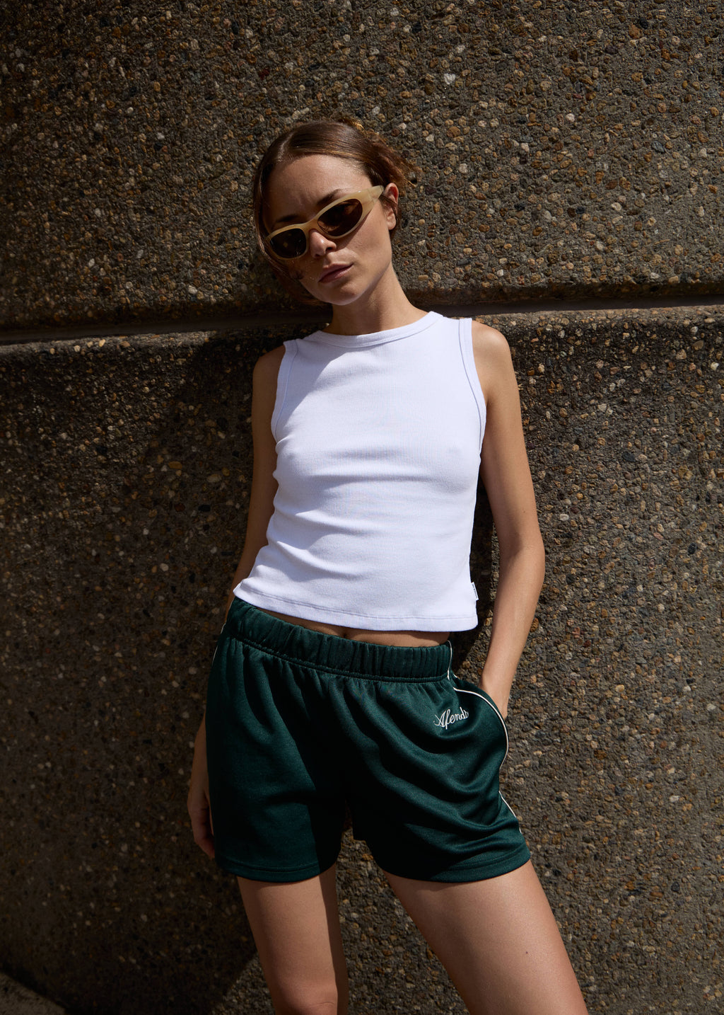 AFENDS Womens Avenue - Track Short - Pine