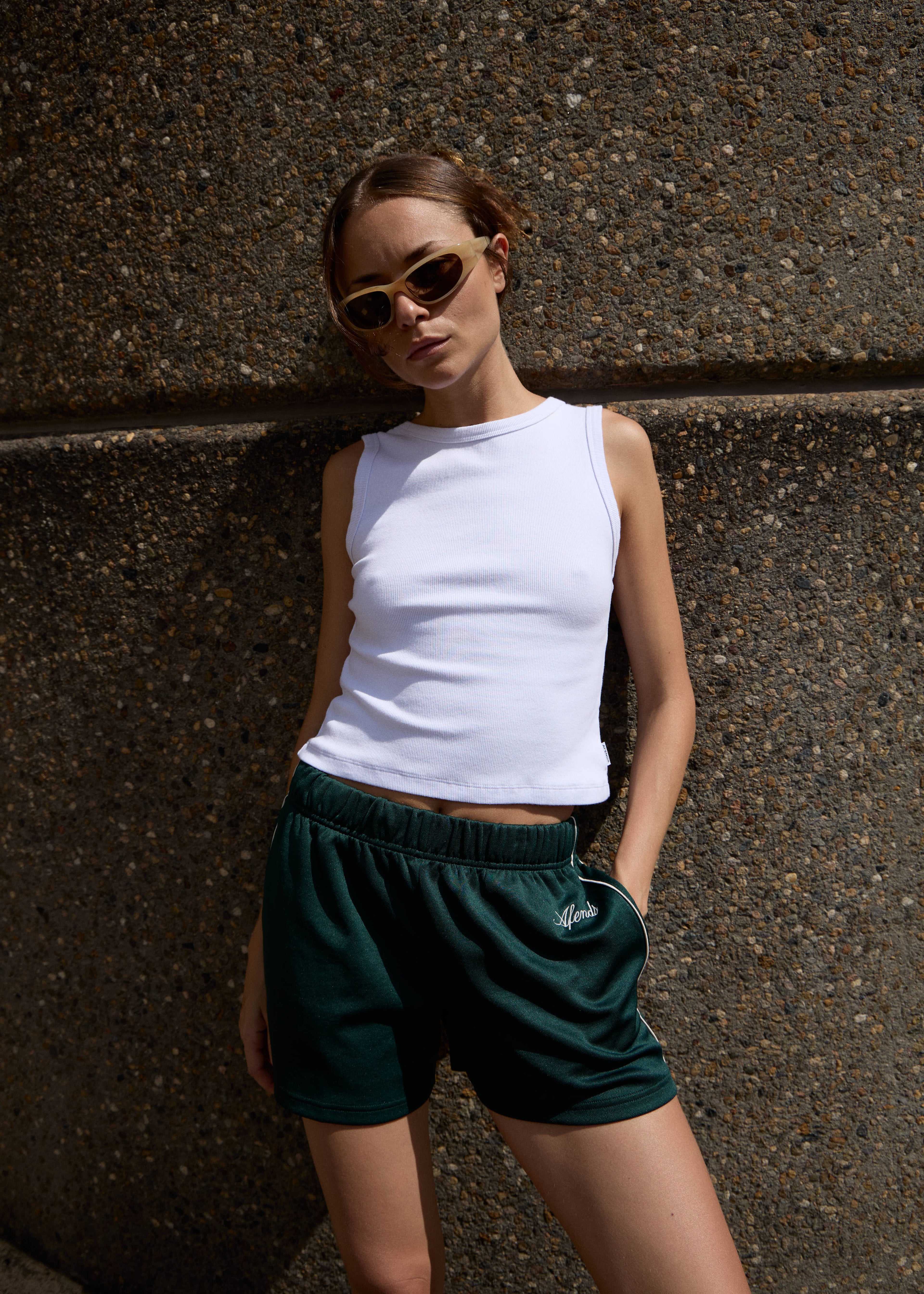 AFENDS Womens Avenue - Track Short - Pine