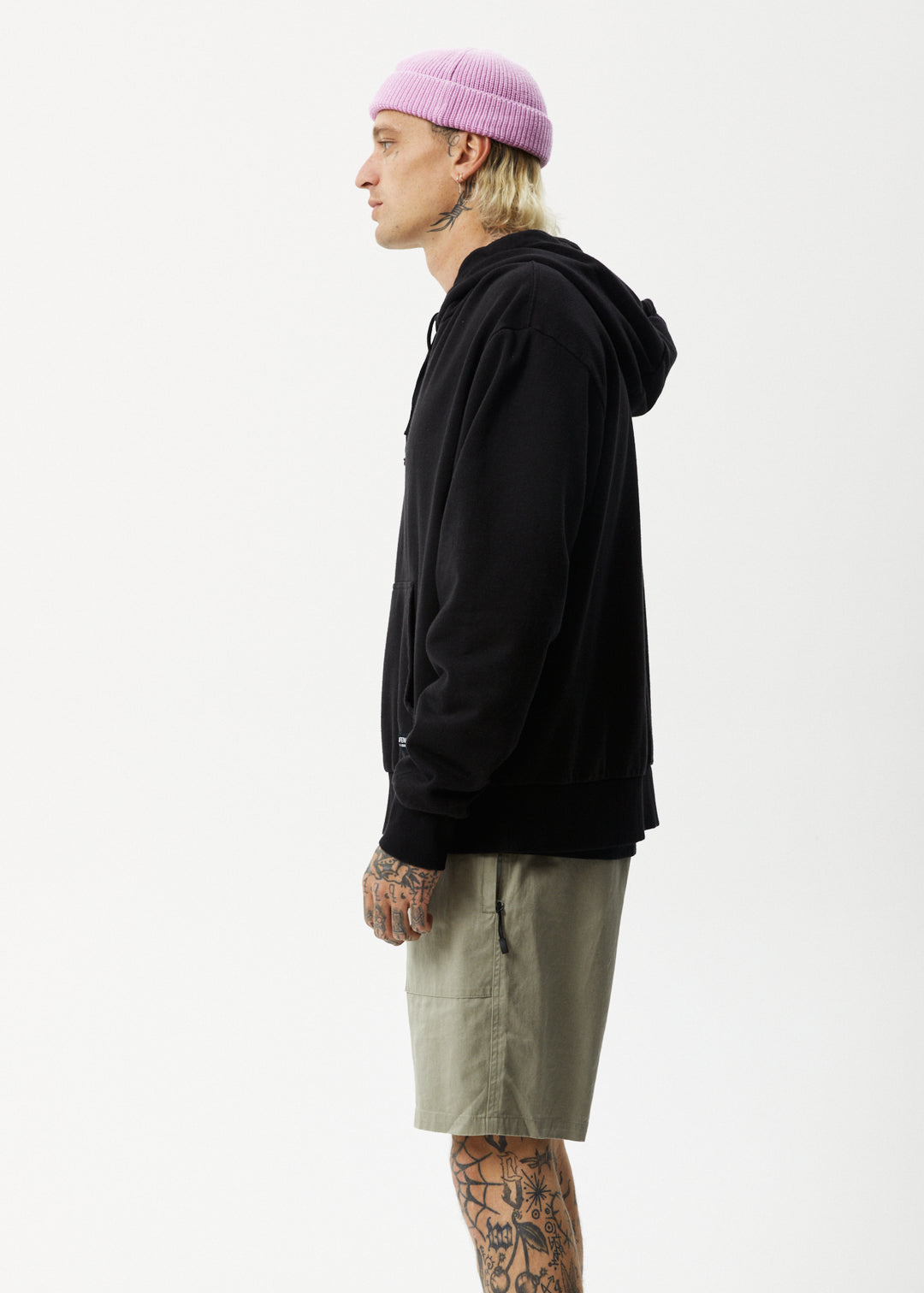 AFENDS Mens All Day - Relaxed Hoodie - Black 