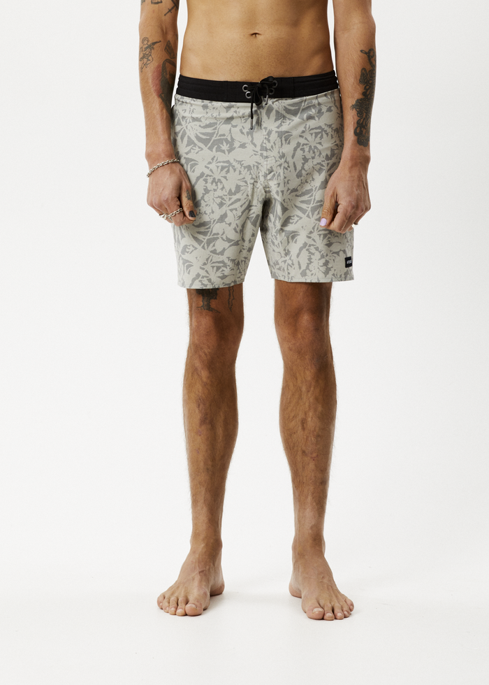 Afends Mens Bouquet - Fixed Waist Boardshorts - Olive Floral 