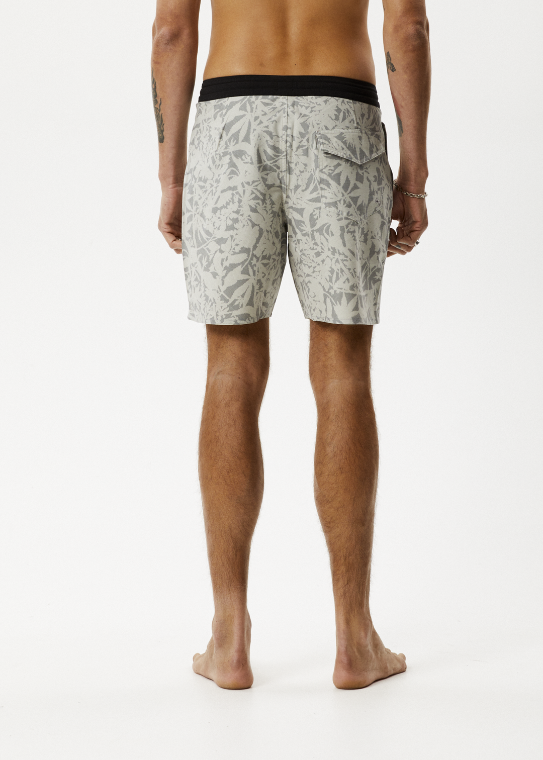 AFENDS Mens Bouquet - Fixed Waist Boardshorts - Olive Floral 