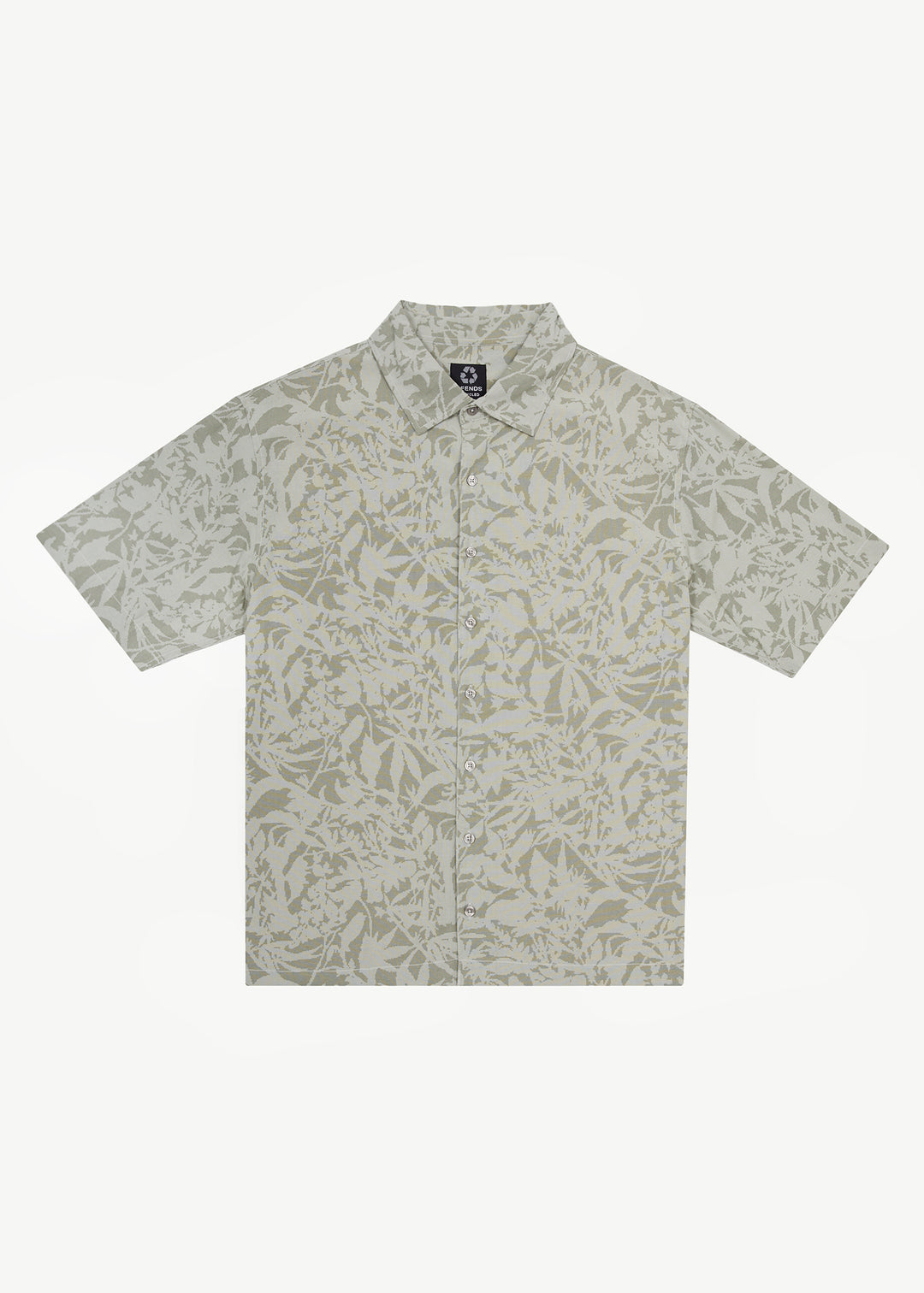 AFENDS Mens Bouquet - Short Sleeve Shirt - Olive Floral 