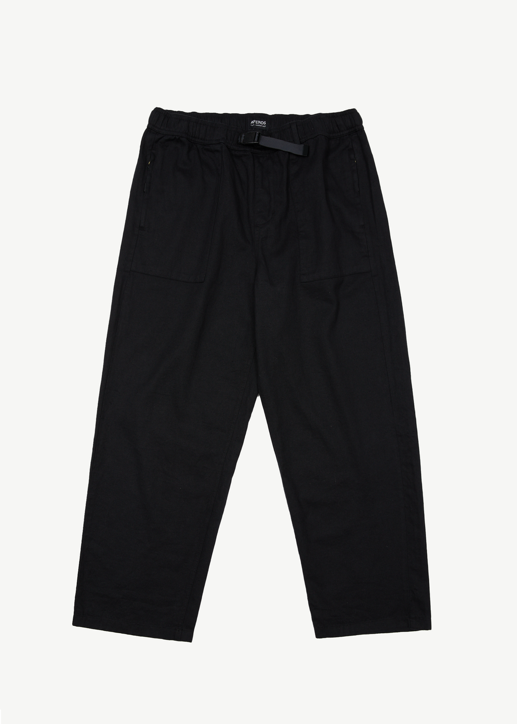 AFENDS Mens Cabal - Elastic Waist Relaxed Pant - Black
