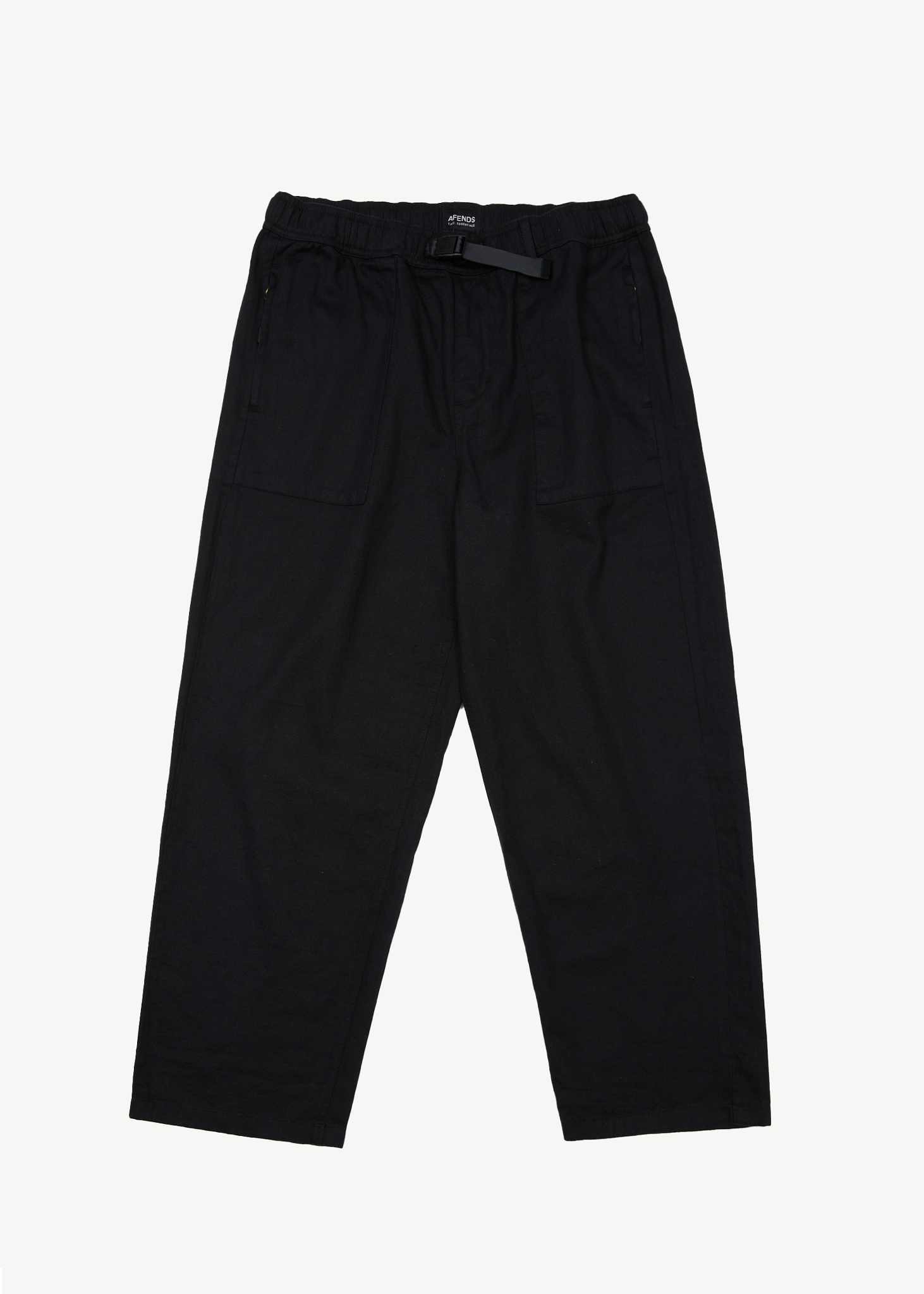 AFENDS Mens Cabal - Elastic Waist Relaxed Pant - Black