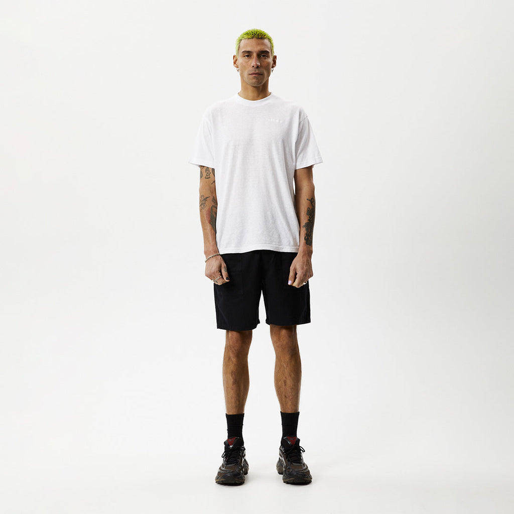 AFENDS Mens Cabal - Elastic Waist Technical Short - Black M230306-BLK-XS