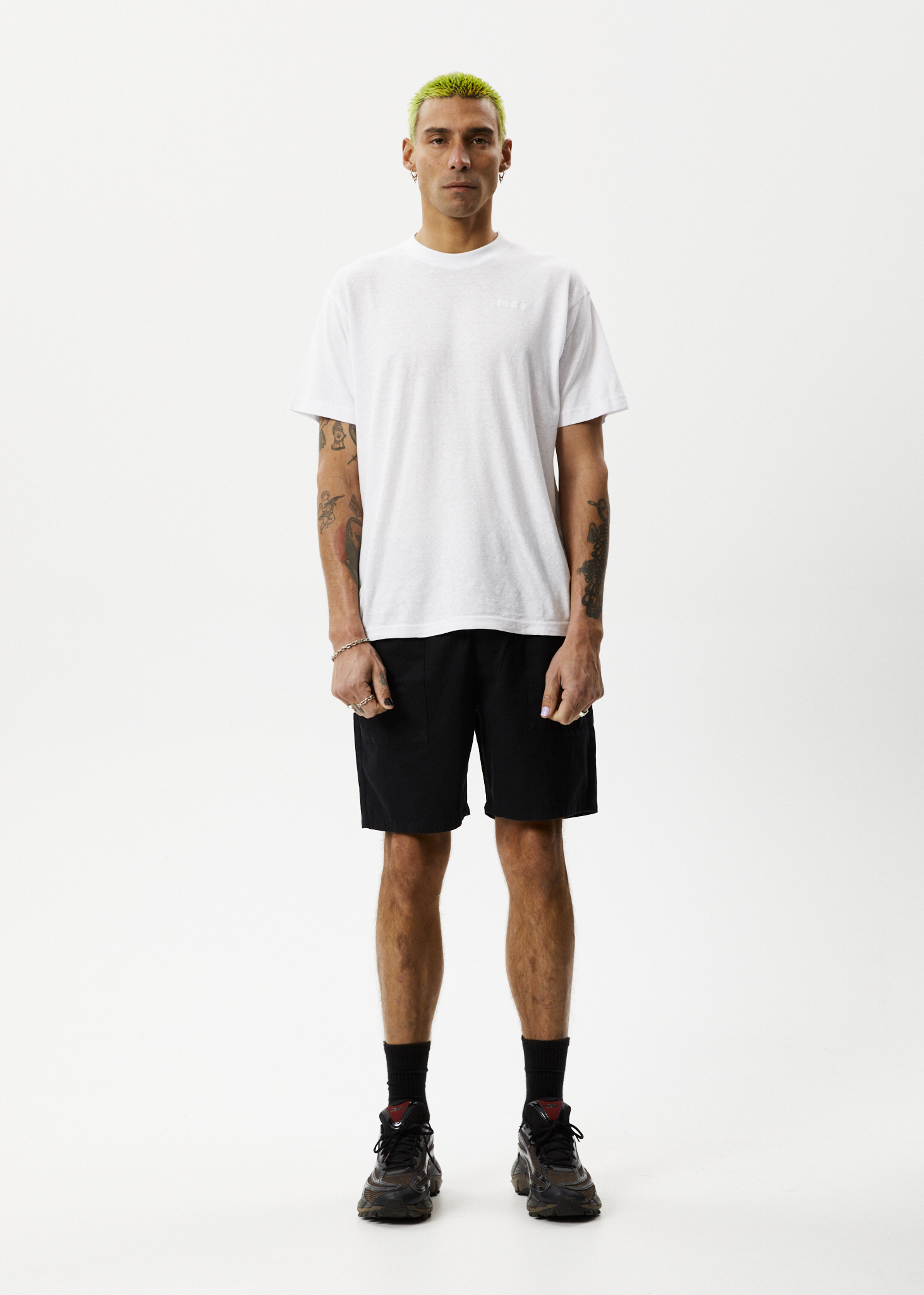 AFENDS Mens Cabal - Elastic Waist Technical Short - Black