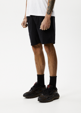 AFENDS Mens Cabal - Elastic Waist Technical Shorts - Black - Afends mens cabal   elastic waist technical shorts   black 