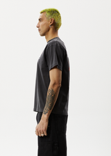 Afends Mens Caught In The Wild - Recycled Boxy Fit Tee - Stone Black - Afends mens caught in the wild   recycled boxy fit tee   stone black 