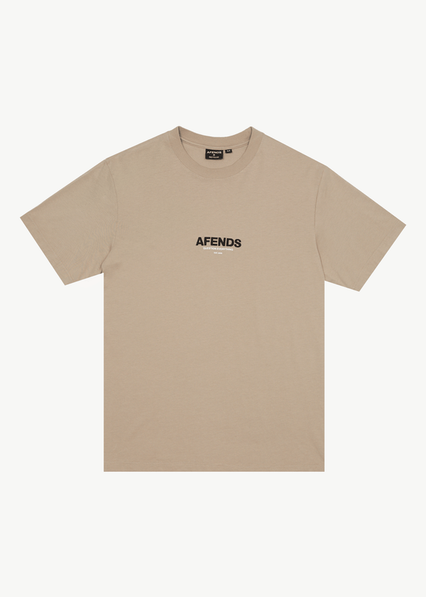 AFENDS Mens Vinyl - Recycled Retro Tee - Taupe
