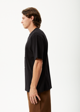 Afends Mens Communication - Retro Graphic T-Shirt - Black - Afends mens communication   retro graphic t shirt   black 