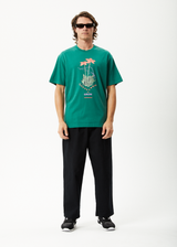 Afends Mens Communication - Retro Graphic T-Shirt - Emerald - Afends mens communication   retro graphic t shirt   emerald 