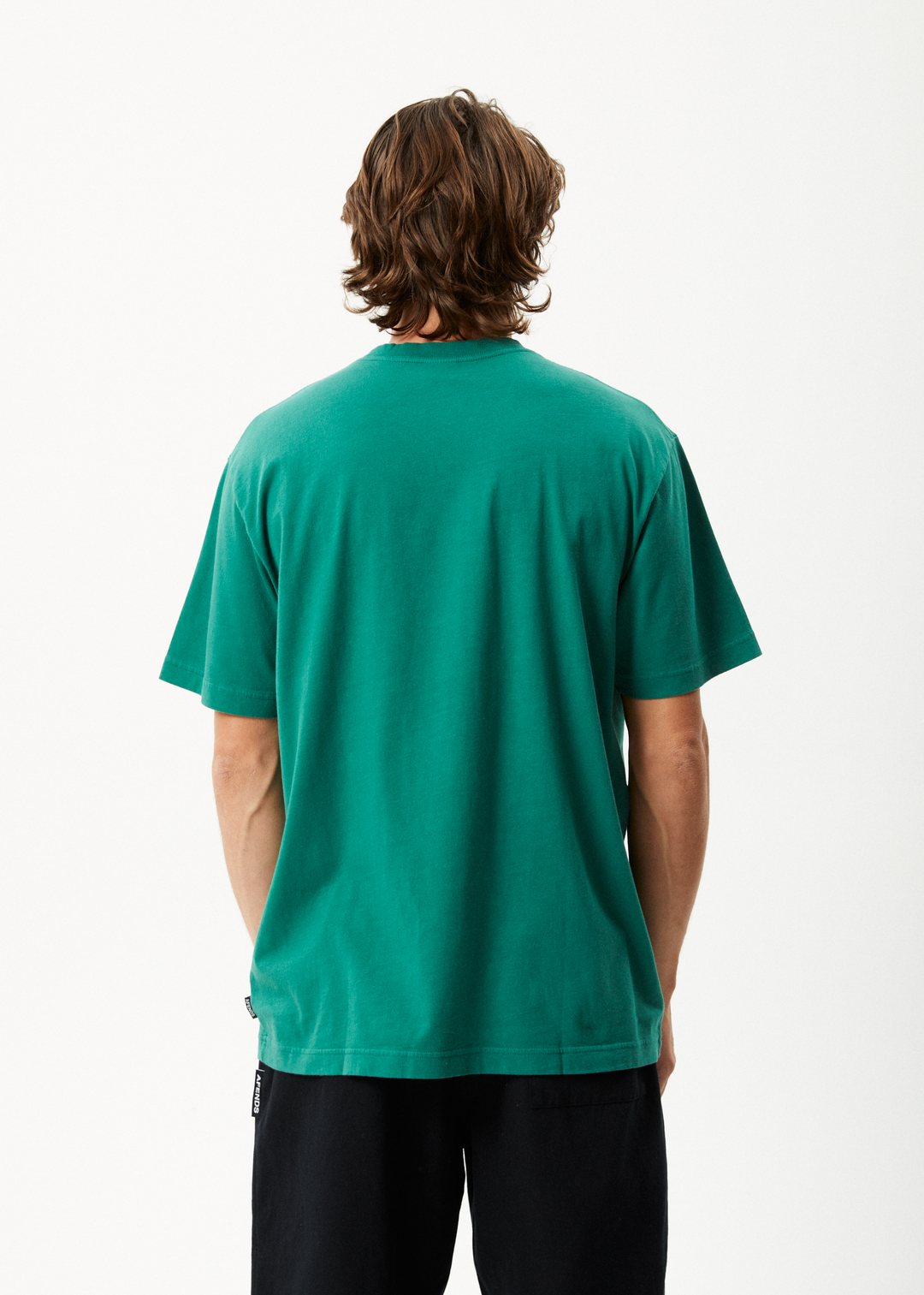 AFENDS Mens Communication - Retro Graphic T-Shirt - Emerald 