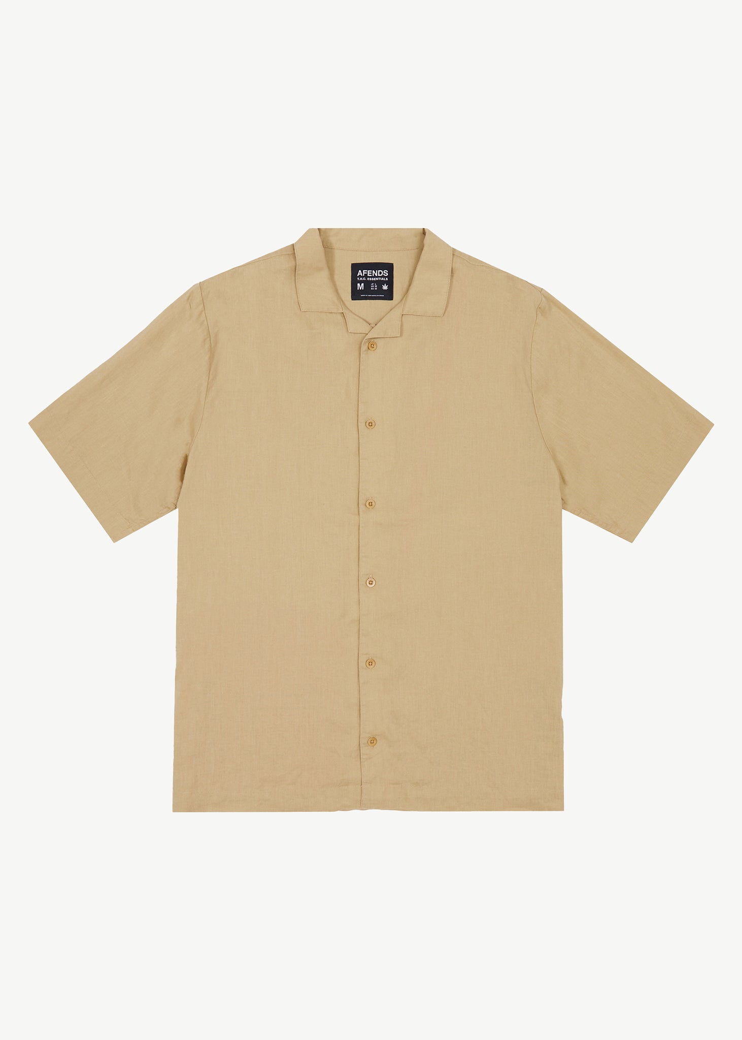 Afends Mens Daily - Hemp Cuban Short Sleeve Shirt - Camel - Afends AU.