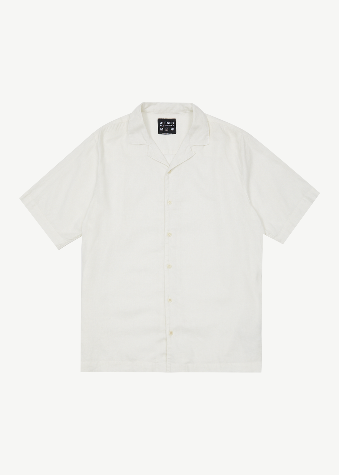 AFENDS Mens Daily - Cuban Shorts Sleeve Shirt - White 