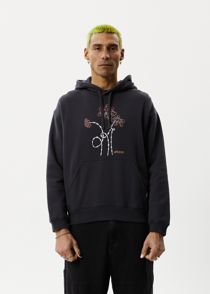 Afends Mens Dazed - Graphic Hoodie - Charcoal 