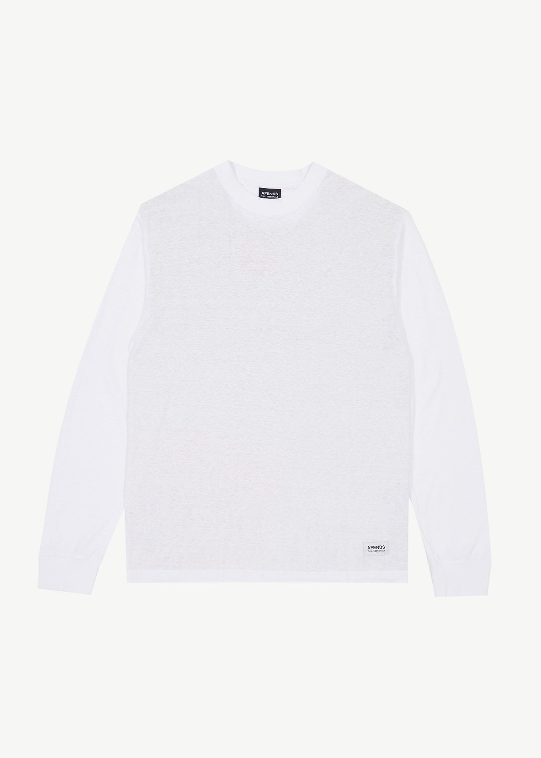 AFENDS Mens Essential - Retro Long Sleeve T-Shirt - White 