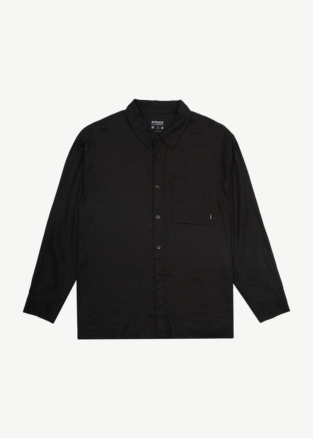 AFENDS Mens Everyday - Long Sleeve Shirt - Black 