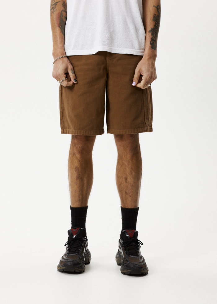 Afends Mens Harper - Recycled Carpenter Shorts - Toffee 