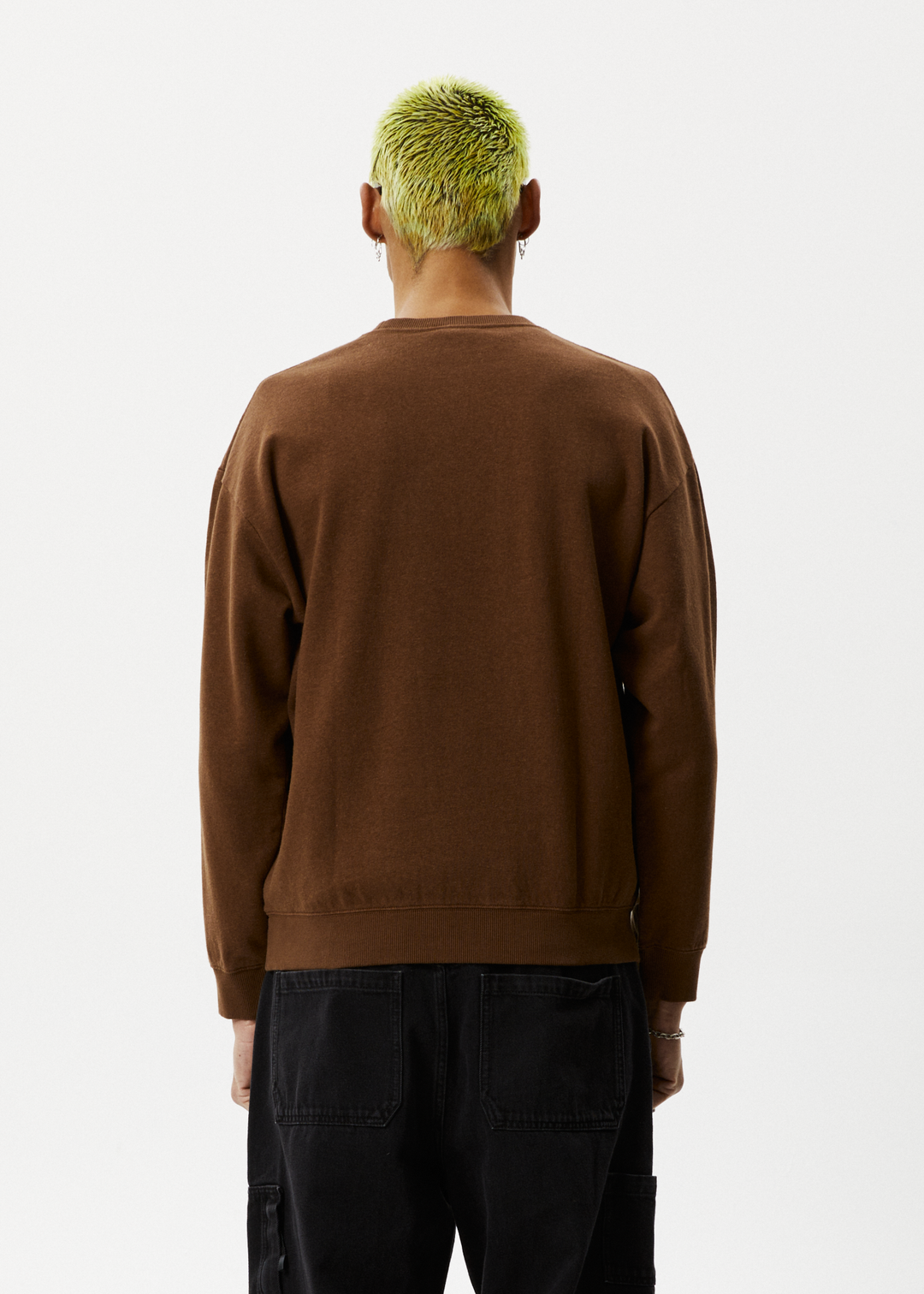 AFENDS Mens Indica - Crew Neck Jumper - Toffee 