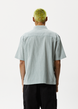 Afends Mens Intergalactic - Short Sleeve Shirt - Emerald Stripe - Afends mens intergalactic   short sleeve shirt   emerald stripe 