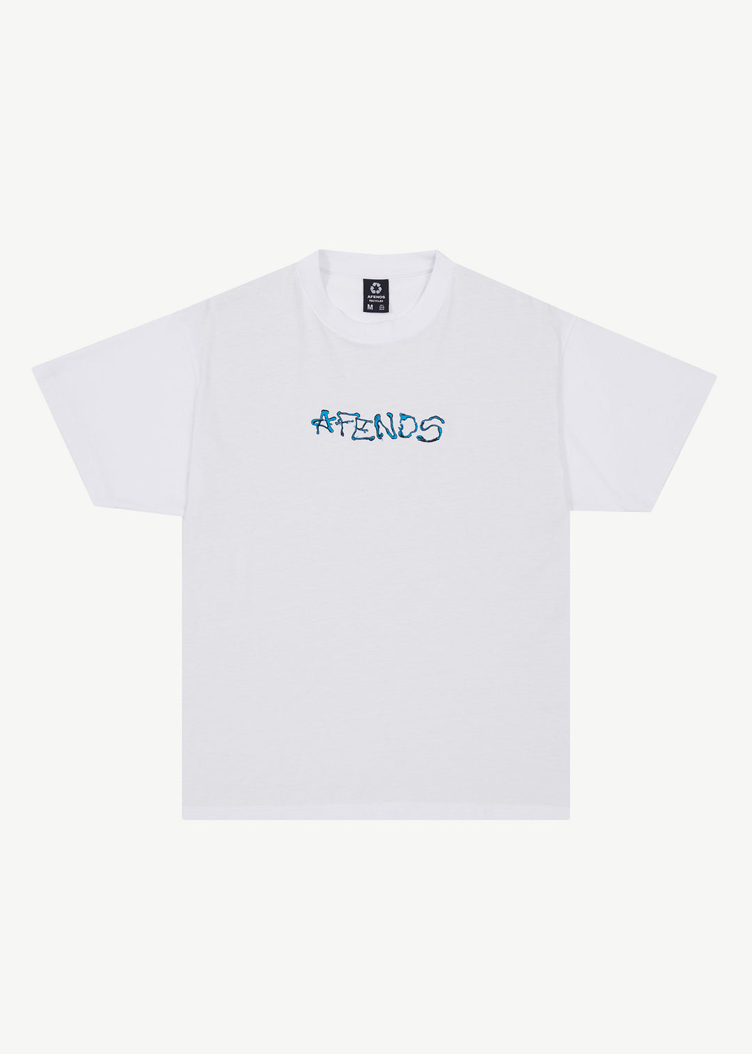 AFENDS Mens Melted - Boxy Logo T-Shirt - White 