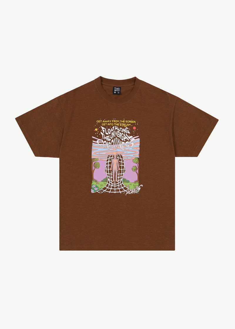 Afends Mens Next Level - Boxy Graphic T-Shirt - Toffee