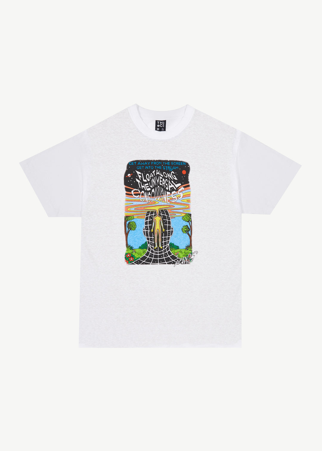 AFENDS Mens Next Level - Boxy Graphic T-Shirt - White 