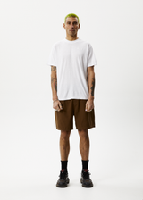 Afends Mens Ninety Eights - Recycled Baggy Elastic Waist Shorts - Toffee - Afends mens ninety eights   recycled baggy elastic waist shorts   toffee 