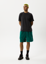 Afends Mens Ninety Eights Union - Corduroy Elastic Waist Shorts - Emerald - Afends mens ninety eights union   corduroy elastic waist shorts   emerald 