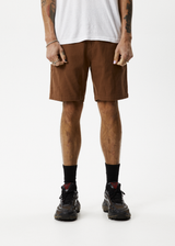 Afends Mens Ninety Twos - Recycled Fixed Waist Shorts - Toffee - Afends mens ninety twos   recycled fixed waist shorts   toffee 