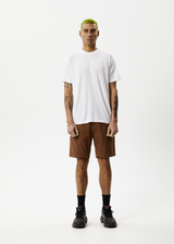 Afends Mens Ninety Twos - Recycled Fixed Waist Shorts - Toffee - Afends mens ninety twos   recycled fixed waist shorts   toffee