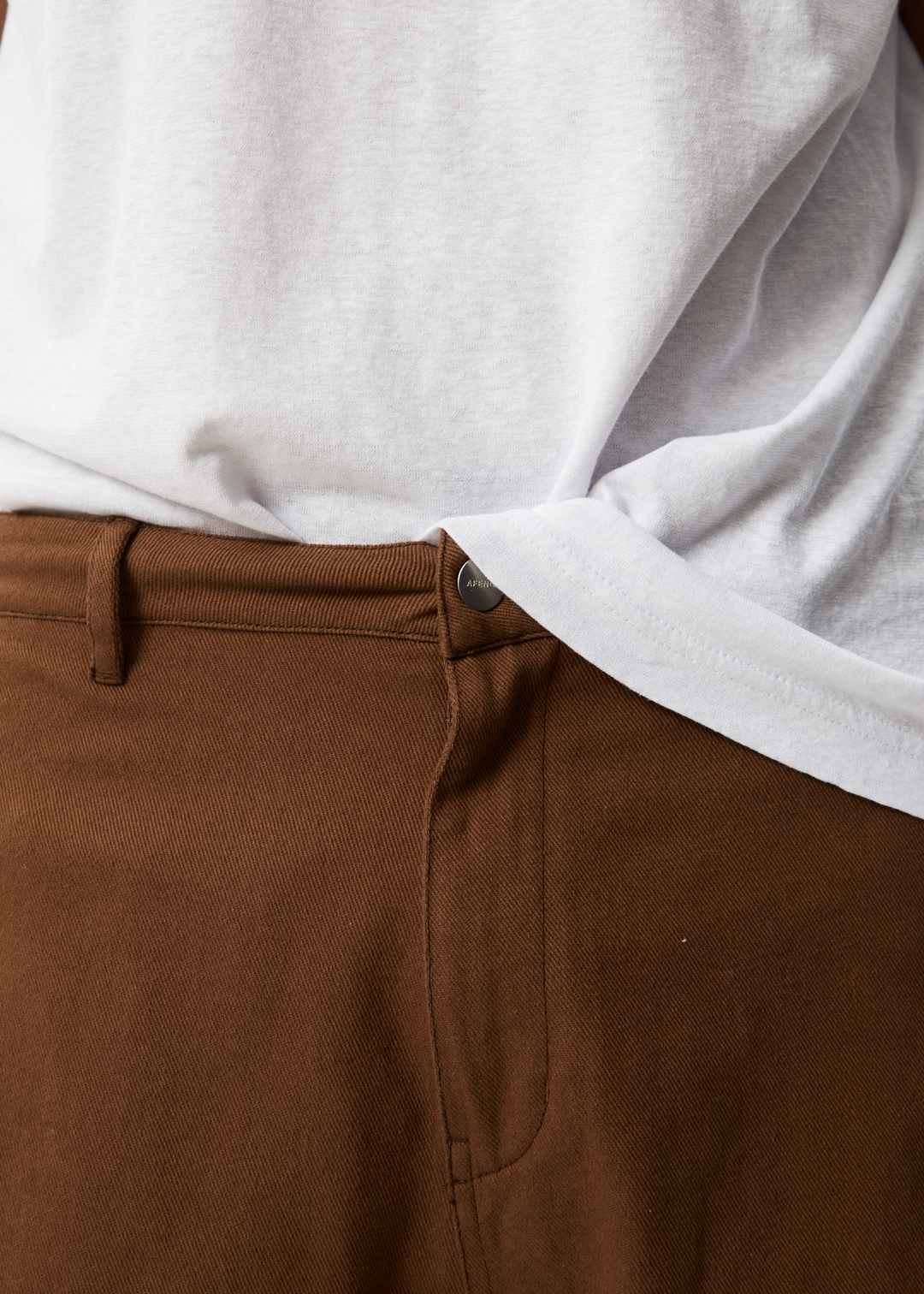 AFENDS Mens Ninety Twos Fixed Waist Shorts 19 Toffee