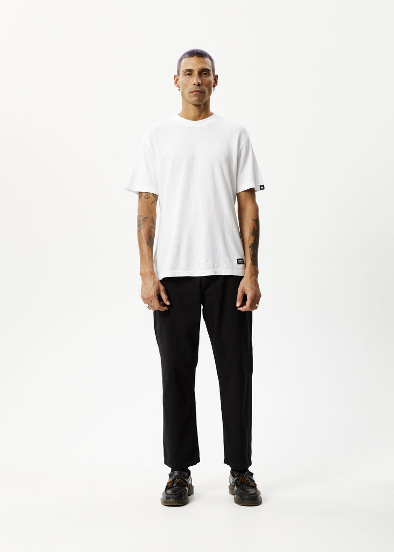 Afends Mens Ninety Twos - Recycled Twill Relaxed Pants - Black
