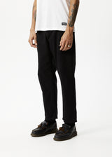 Afends Mens Ninety Twos - Recycled Twill Relaxed Pants - Black - Afends mens ninety twos   recycled twill relaxed pants   black 