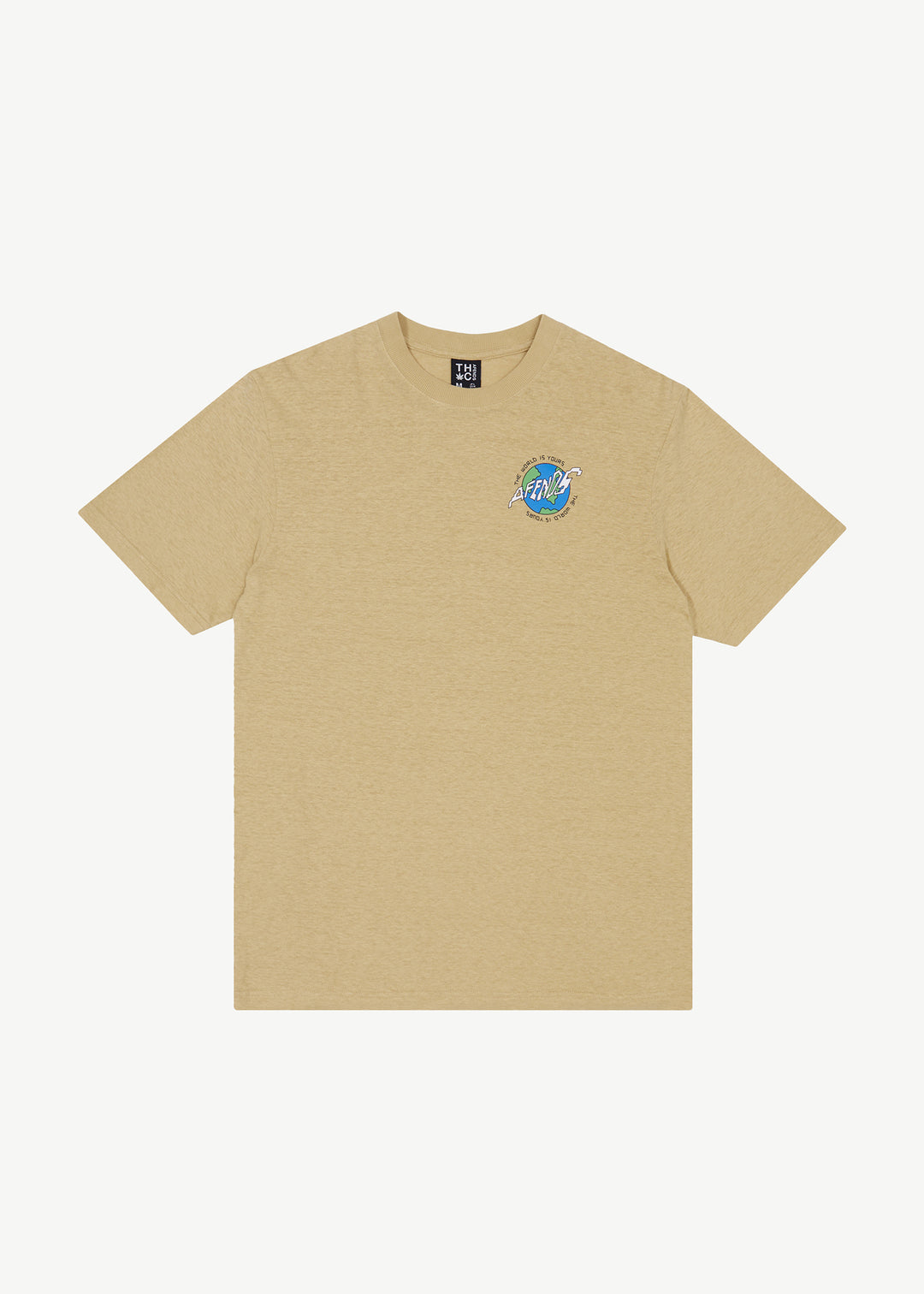 AFENDS Mens Orbital - Retro Graphic T-Shirt - Camel 