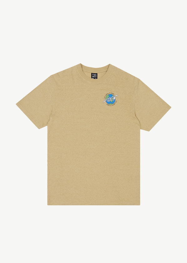 Afends Mens Orbital - Retro Graphic T-Shirt - Camel