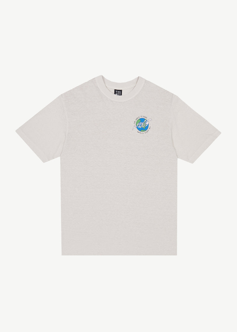 Afends Mens Orbital - Retro Graphic T-Shirt - Moonbeam