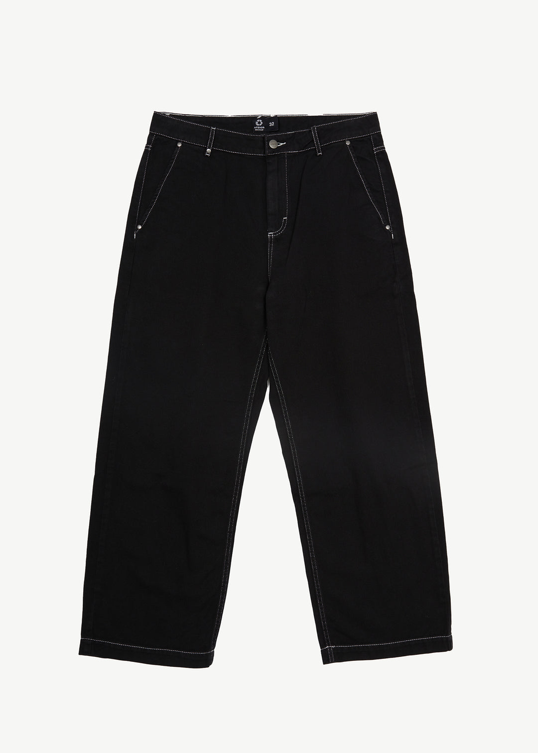 AFENDS Mens Pablo - Baggy Pants - Black 