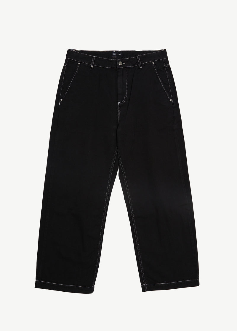 Afends Mens Pablo - Recycled Baggy Pants - Black