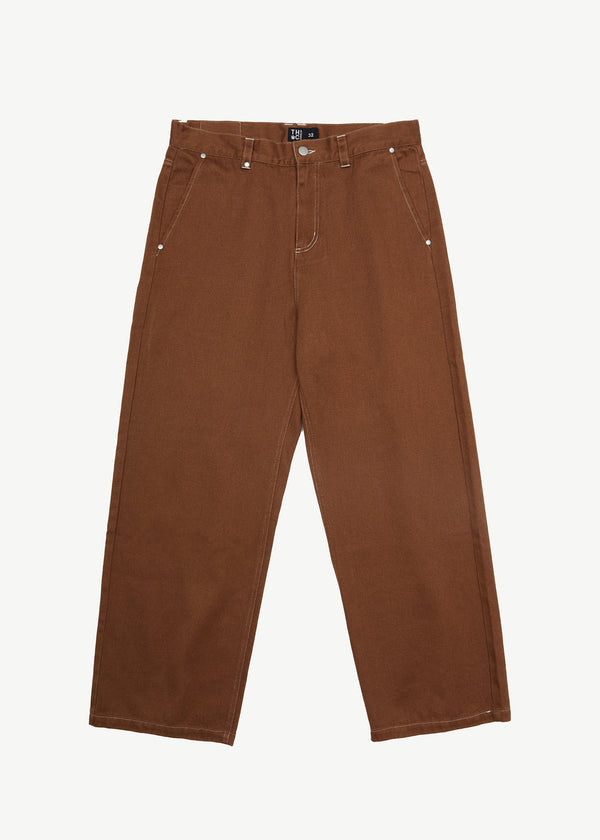 Afends Mens Pablo - Recycled Baggy Pants - Toffee