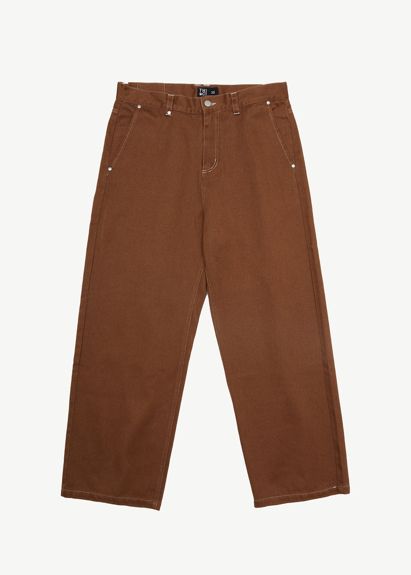 Afends Mens Pablo - Recycled Baggy Pants - Toffee