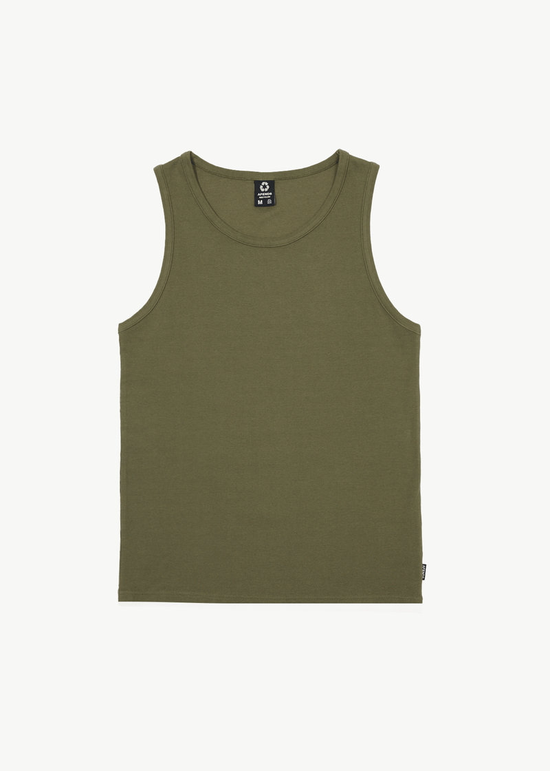 Afends Mens Paramount - Recycled Rib Singlet - Military