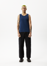 Afends Mens Paramount - Recycled Rib Singlet - Navy - Afends mens paramount   recycled rib singlet   navy 