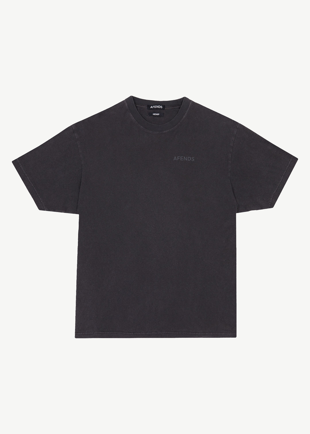 AFENDS Mens Staple - Boxy Fit Tee - Stone Black 