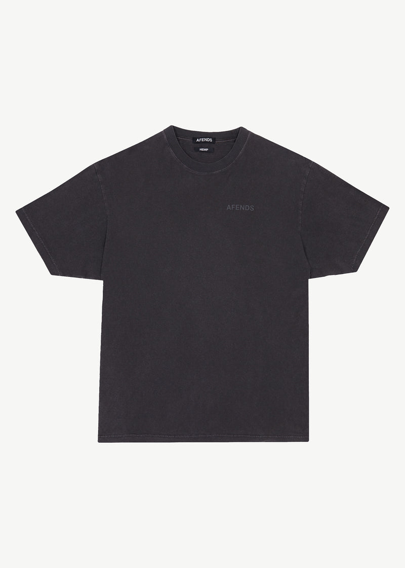 AFENDS Mens Staple - Boxy Fit Tee - Stone Black