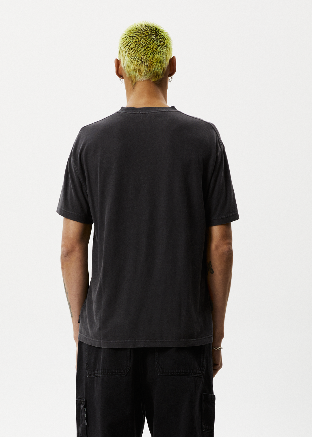 AFENDS Mens Staple - Boxy Fit Tee - Stone Black 