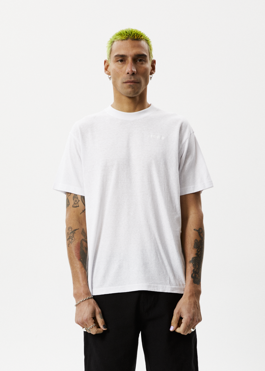 AFENDS Mens Staple - Boxy Fit Tee - White 