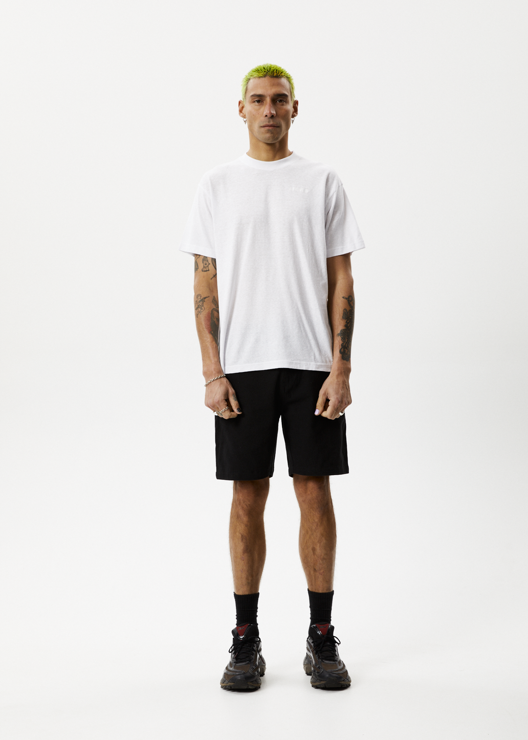 AFENDS Mens Staple - Boxy Fit Tee - White 