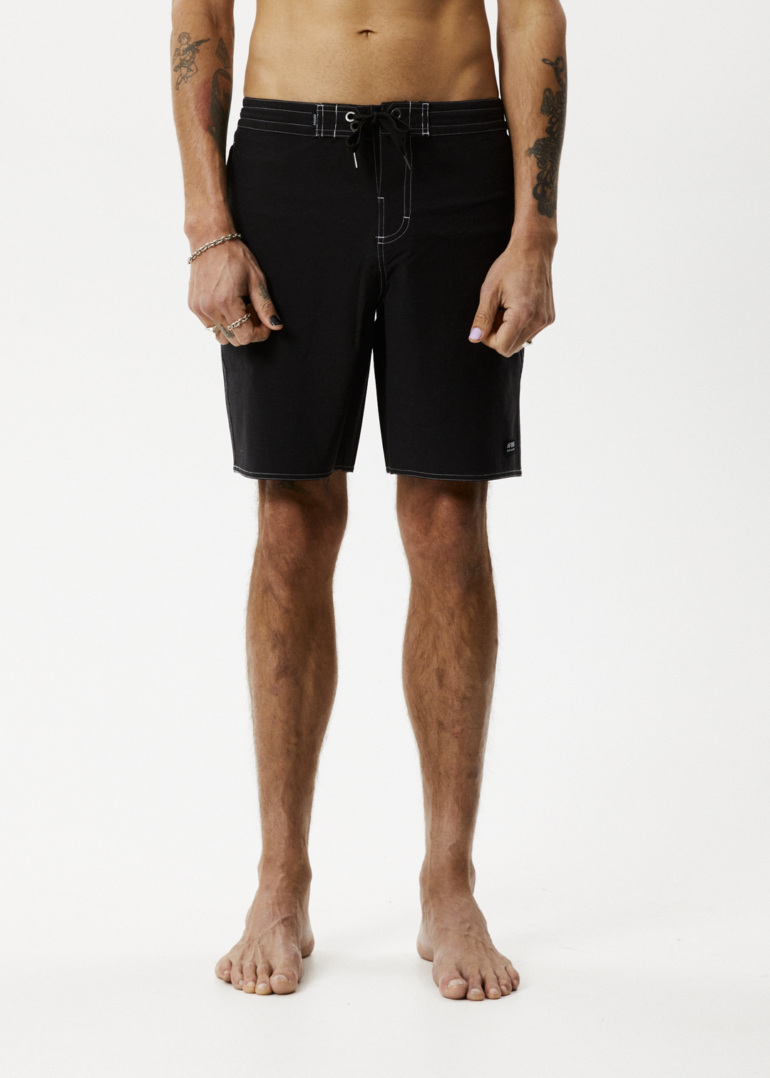 AFENDS Mens Surf Related - Fixed Waist Boardshorts 20" - Black 