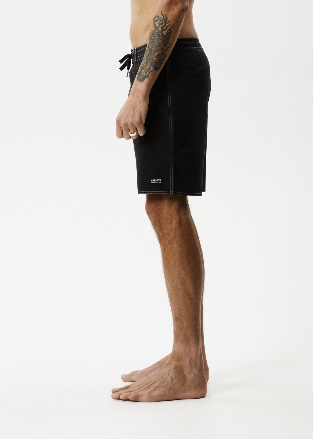 AFENDS Mens Surf Related - Fixed Waist Boardshorts 20" - Black 